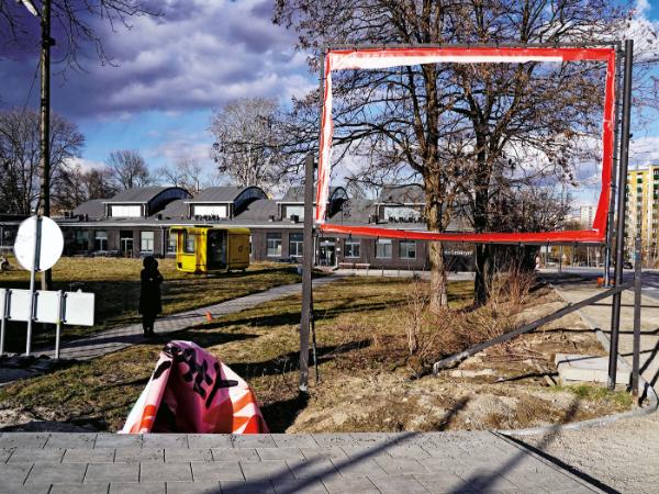 Baner Karola Radziszewskiego po pocięciu.