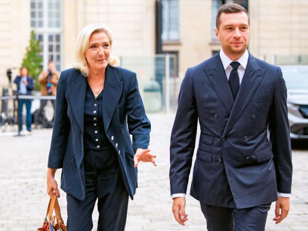 Jordan Bardella z Marine Le Pen