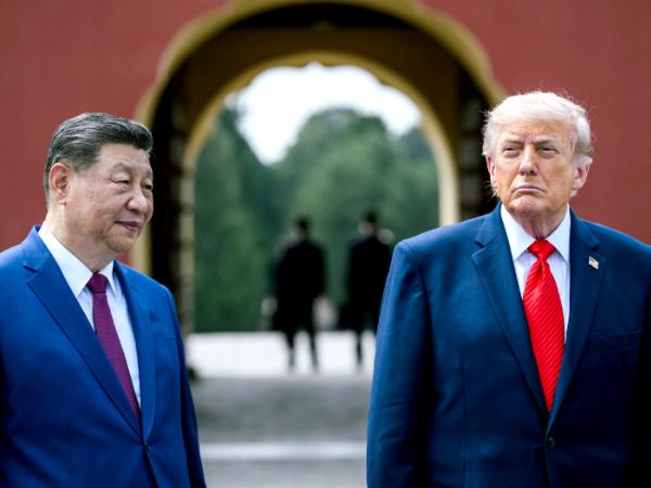 Przywódca Chin Xi Jinping i prezydent USA Donald Trump