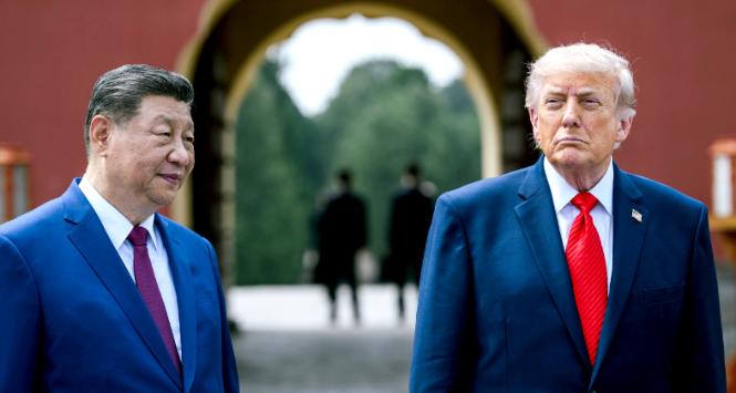 Przywódca Chin Xi Jinping i prezydent USA Donald Trump