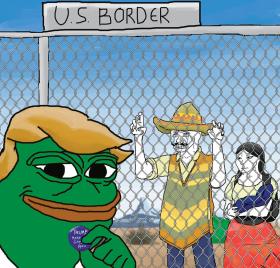 Pepe-Trump przy granicy USA