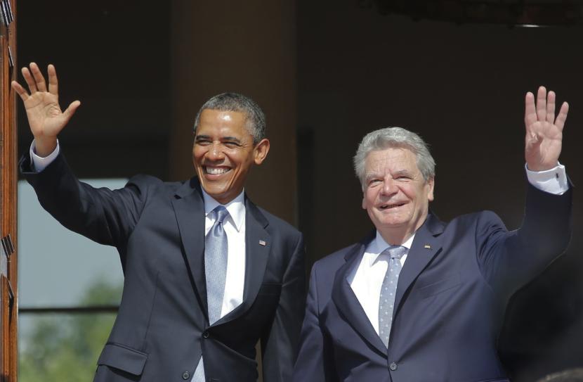 Barack Obama i Joachim Gauck podczas wizyty amerykańskiego prezydenta w Berlinie, 19 czerwca 2013 r.