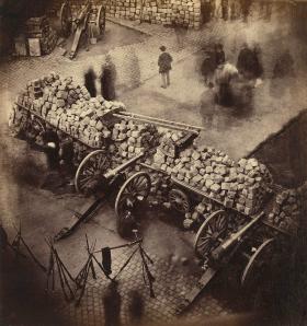 Barykada komuny paryskiej, kwiecień 1871 r.