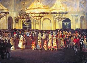 Bal za cara Mikołaja I w Pałacu Zimowym w Petersburgu.