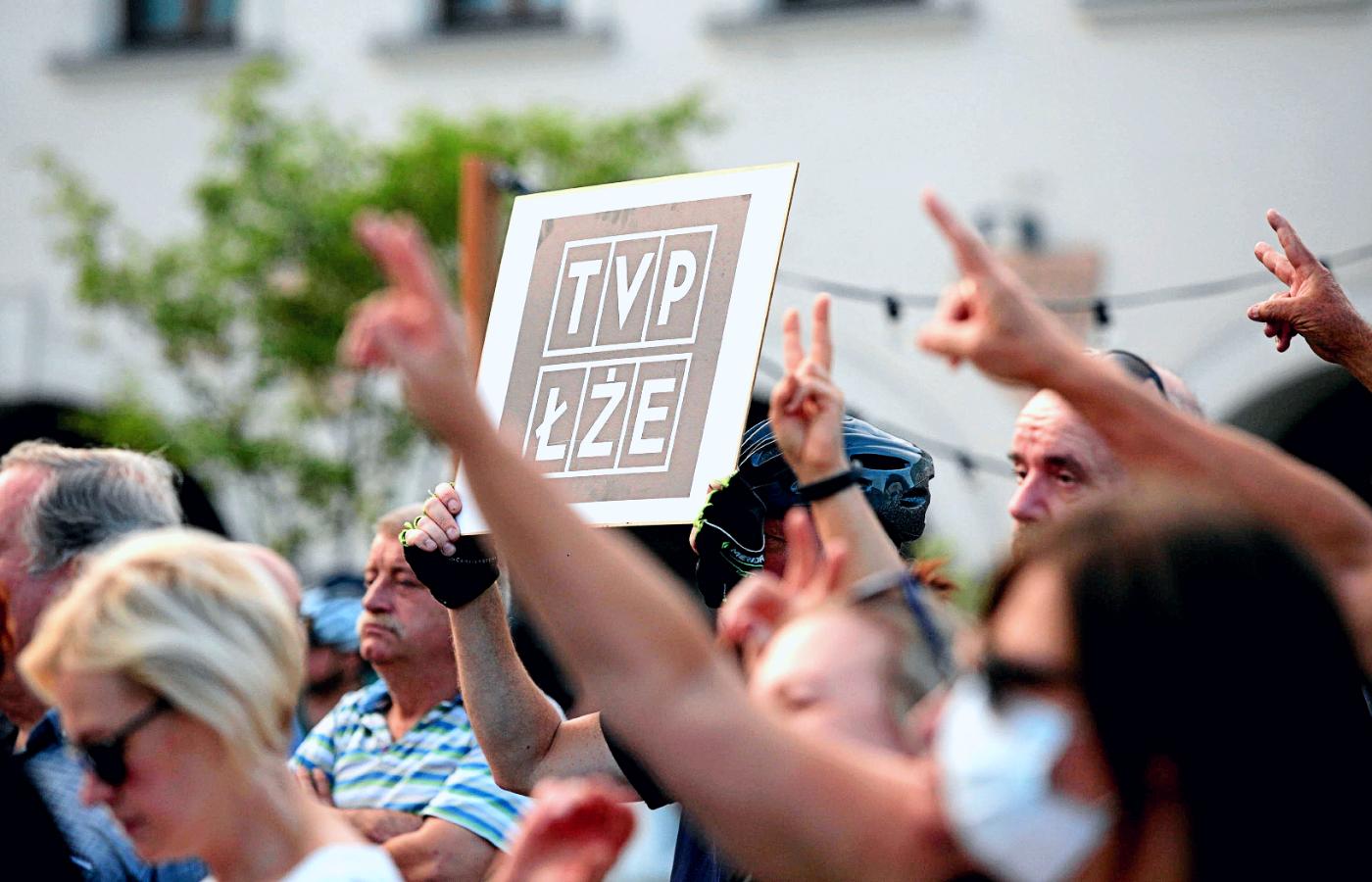 Protest w obronie wolnych mediów. Kielce, 10 sierpnia 2021 r.
