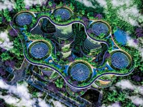 Projekt Hyperion dla hinduskiej ekomiejscowości: system 36-piętrowych domów mieszkalnych, wyposażony w ogrody umożliwiające uprawę warzyw i owoców oraz w panele słoneczne. Prototyp „pionowego rolnictwa”.