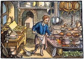 W kuchni, drzeworyt niemiecki, 1530 r.