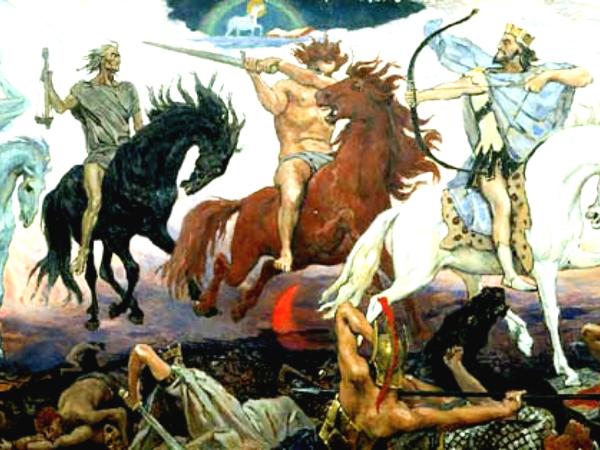 Czterech Jeźdźców Apoklaipsy na obrazie Wiktora Wasniecowa