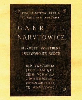 Tablica wmurowana w 1923 r. roku w westybulu Sejmu II RP.