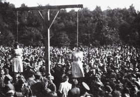 Gdańsk, publiczna egzekucja zbrodniarzy z KL Stutthof.