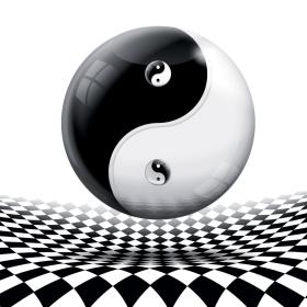 Symboliczne wyobrażenie taiji, czyli stanu wszechświata po rozdzieleniu się yin i yang.