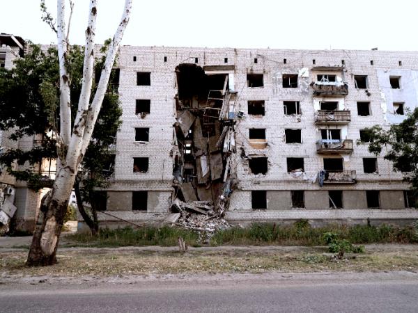 Zniszczenia w miejscowości Orekhow w Ukrainie