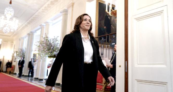 Kamala Harris w Białym Domu, 22 lipca 2024 r.