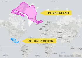 Jeśli przenieślibyśmy Meksyk i nałożyli na mapę Grenlandii, wzrost wielkości byłby oszałamiający!