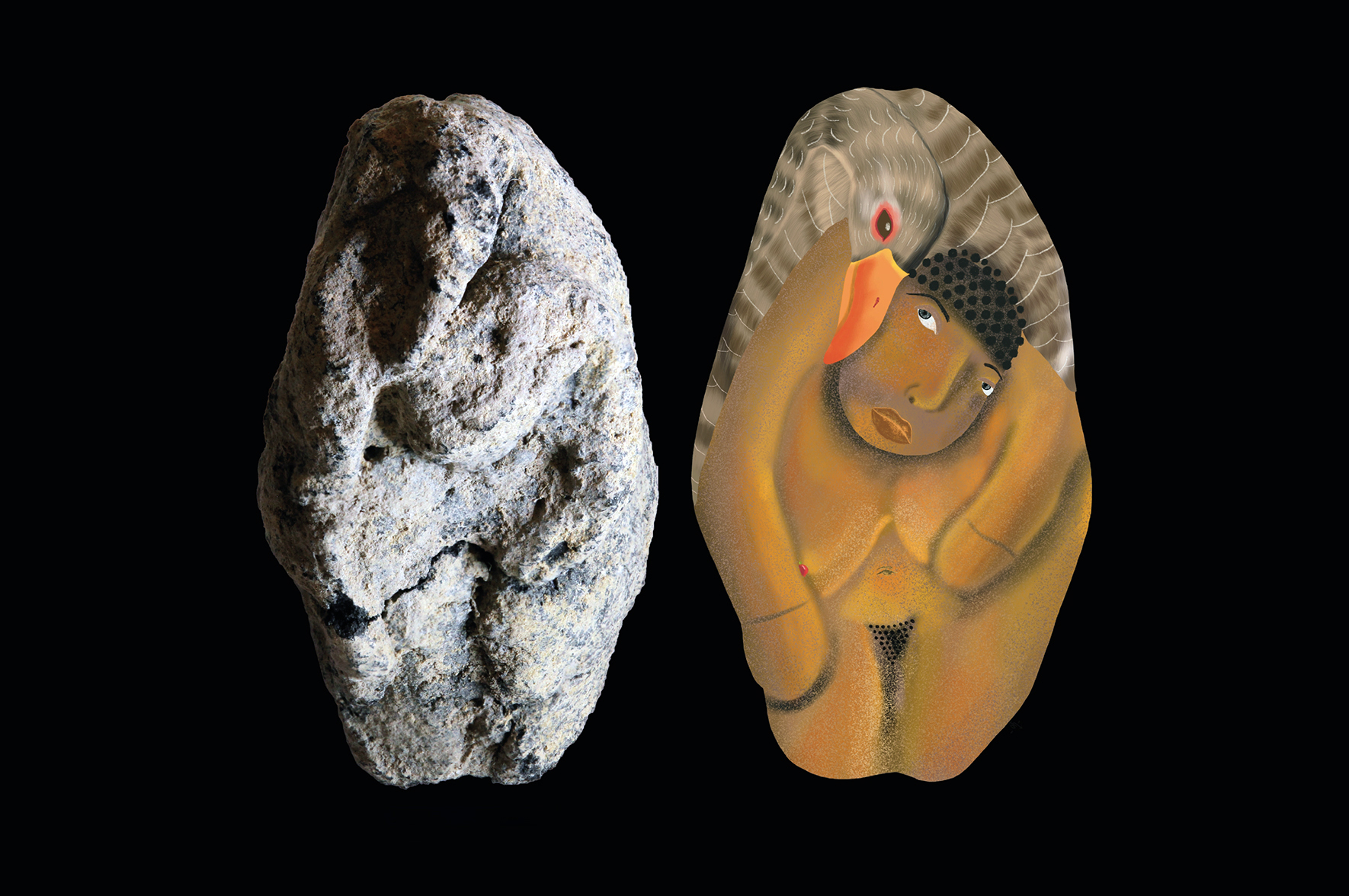 Kobieta z gęsią na plecach ujawniła się po 12 tys. lat