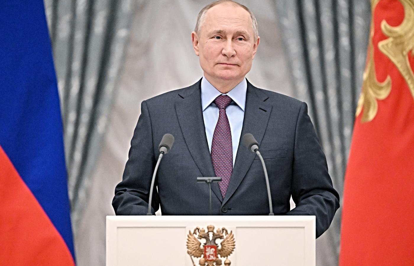 Władimir Putin na Kremlu w przeddzień inwazji na Ukrainę