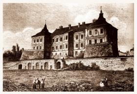 Pałac (zamek w stylu villa castello) Stanisława Koniecpolskiego w Podhorcach, rycina z XVII w.