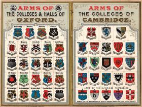 Herby Oxford University i Cambridge University z początku XX w.