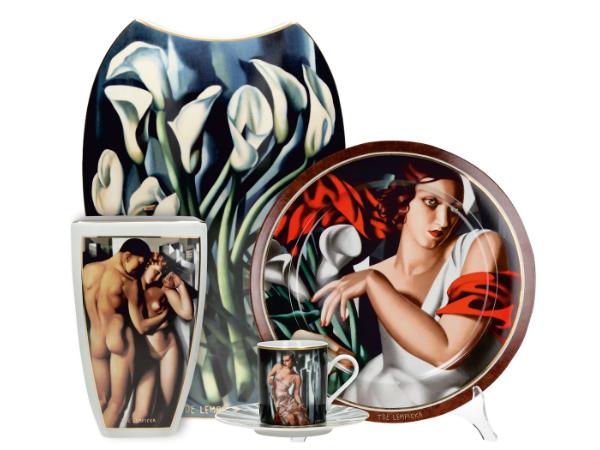 Fragmenty dzieł artystki, przedstawiających kalie, Adama i Ewę, portretujących Irę Perot czy Mrs. Allan Bott, można znaleźć na porcelanowych wazonach, talerzach ściennych i filiżankach z kolekcji Tamara de Lempicka, dostępnych na www.rosenthal-gallery.com.