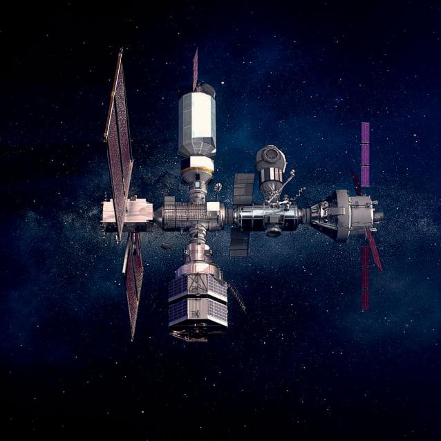 Gateway będzie schronieniem dla czwórki badających Księżyc astronautów.