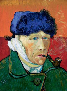 Autoportret z fajką, Vincent van Gogh, 1889 r.