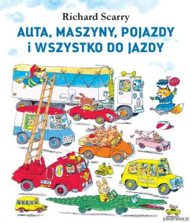 Richard Scarry, Auta, maszyny, pojazdy i wszystko do jazdy, Babaryba, Warszawa 2017. Na koniec zestawienia jak zawsze klasyka, ale w tym miesiącu dla odmiany klasyka zagraniczna. Richard Scary to w świecie literatury dziecięcej prawdziwy potentat, z ponad 200 publikacjami na koncie. Ta opisywana przeze mnie przedstawia zarówno pojazdy prawdziwe (cysterna, wywrotka), jak i zupełnie wymyślone, oczywiście przez samego autora, jak dyniowóz, myszobusik, ołówkowóz i dziesiątki innych. Dzięki temu można utonąć w lekturze na wiele godzin.