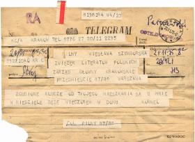 27 lipca 1968, Szymborska do Filipowicza:Bardzo chcę wiedzieć o Tobie wszystko, zarówno o zdrowiu, jak i o Twoich wąsach...