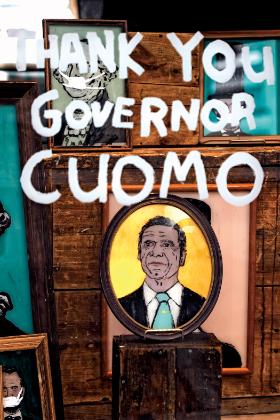 Podobizna gubernatora Nowego Jorku Andrew Cuomo.