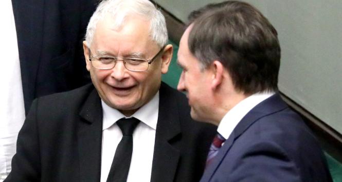 Jarosław Kaczyński i Zbigniew Ziobro. Sejm, grudzień 2019 r.