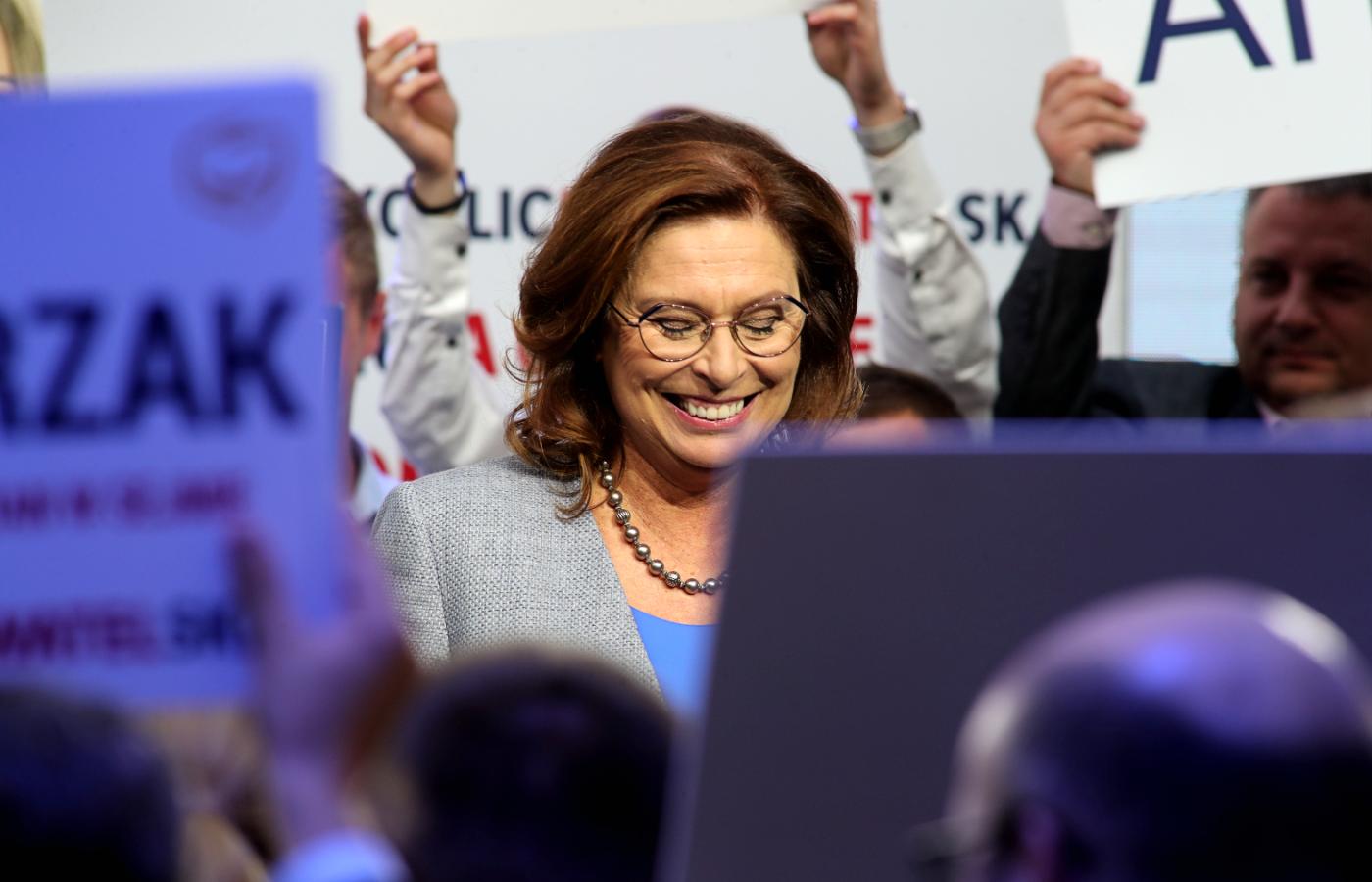 Małgorzata Kidawa-Błońska na finiszu kampanii Koalicji Obywatelskiej przed wyborami parlamentarnymi