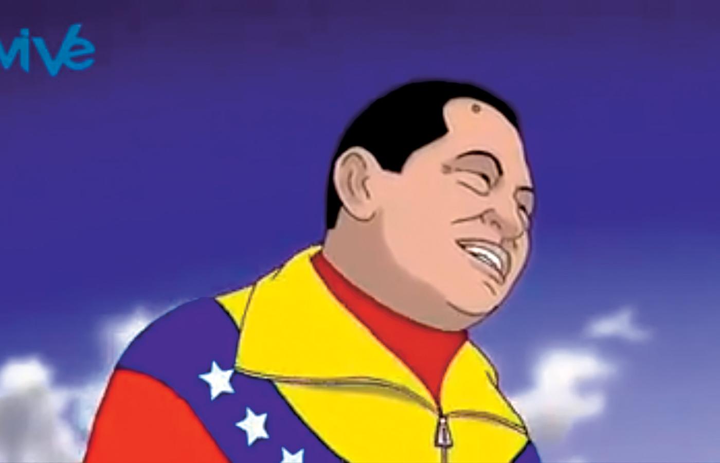 Hugo Chávez w animowanych zaświatach.