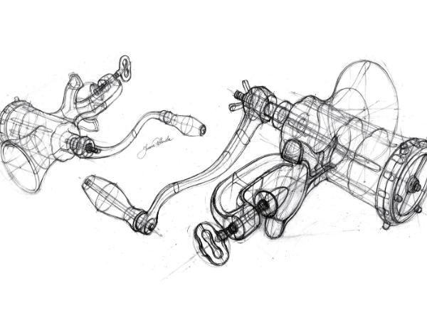 Maszynki do mięsa – rysunki techniczne autorstwa Joanny Pętkowskiej-Hankel.