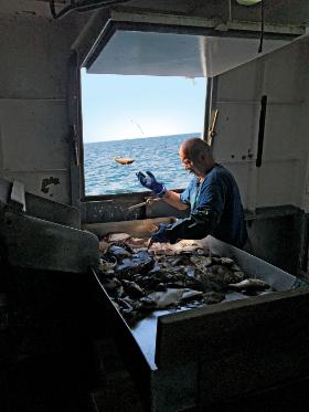 Mirek zwany Bąblem. Marne połowy uzupełnia zbieraniem butelek.