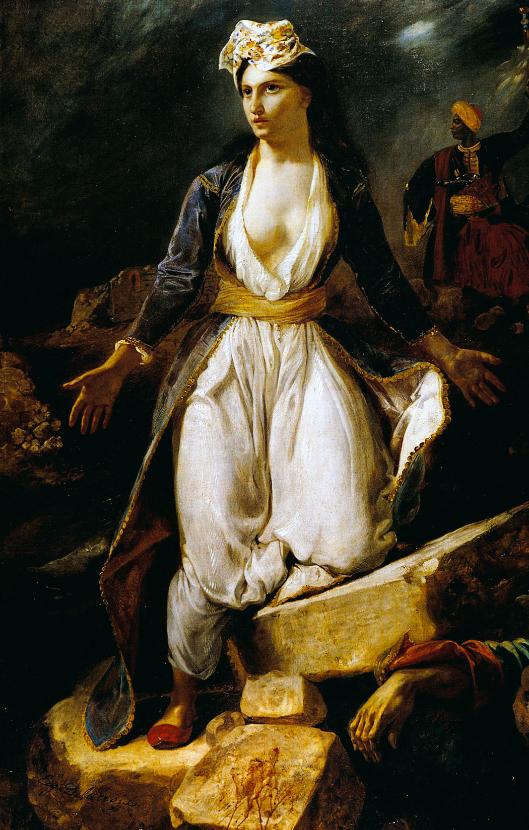 Eugène Delacroix, „Grecja na ruinach Mesolongion” (1827).