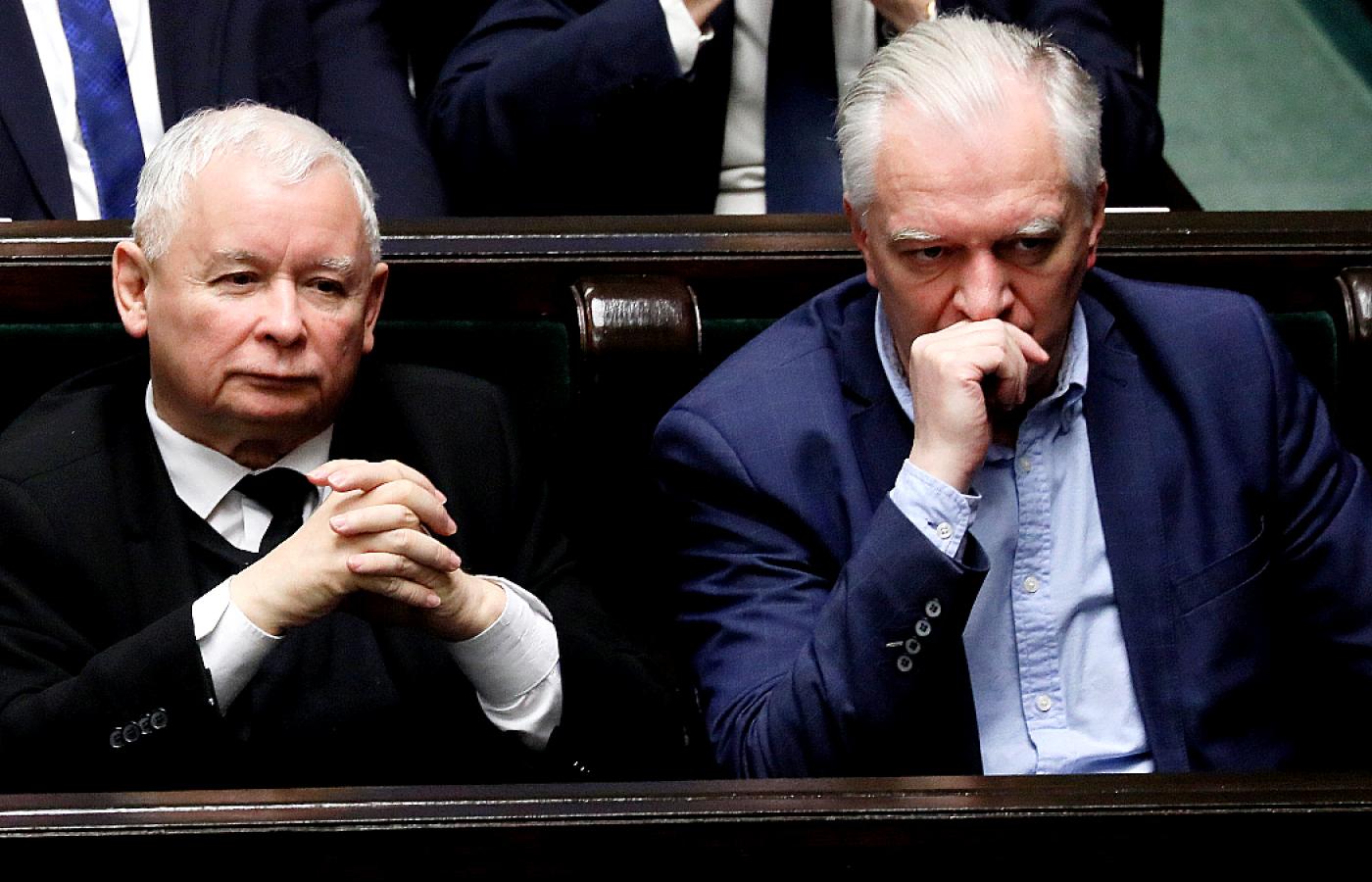 Jarosław Kaczyński i Jarosław Gowin. Sejm, grudzień 2018 r.