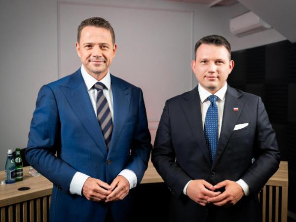 Rafał Trzaskowski i Sławomir Mentzen, 24 maja 2025 r.