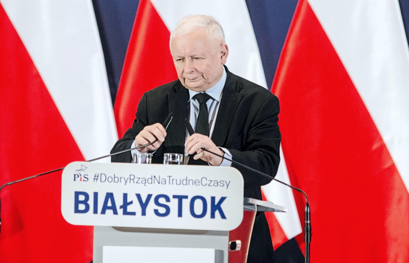 Jarosław Kaczyński na wiecu PiS w Białymstoku. 2 lipca 2022 r.