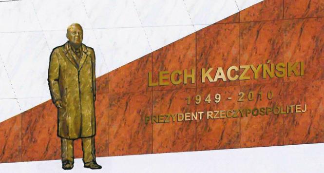 Wizualizacja trzymetrowego pomnika Lecha Kaczyńskiego, Lublin.