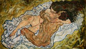 Egon Schiele, „W objęciach”, 1917 r.