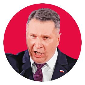 Czarnek mówił, że Polską rządzi „jawna opcja niemiecka”, Tuska nazwał „pustym łbem” i obiecał, że „pogonimy to dziadostwo”.