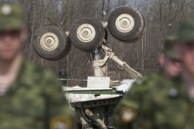 Miejsce katastrofy TU-154 M pod Smoleńskiem, 10 kwietnia 2010 r.