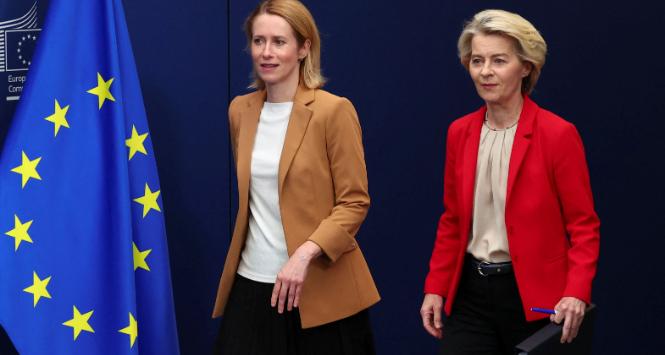 Szefowa unijnej dyplomacji Kaja Kallas oraz przewodnicząca Komisji Europejskiej Ursula von der Leyen