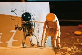 Papierowy model wykorzystany w grze.