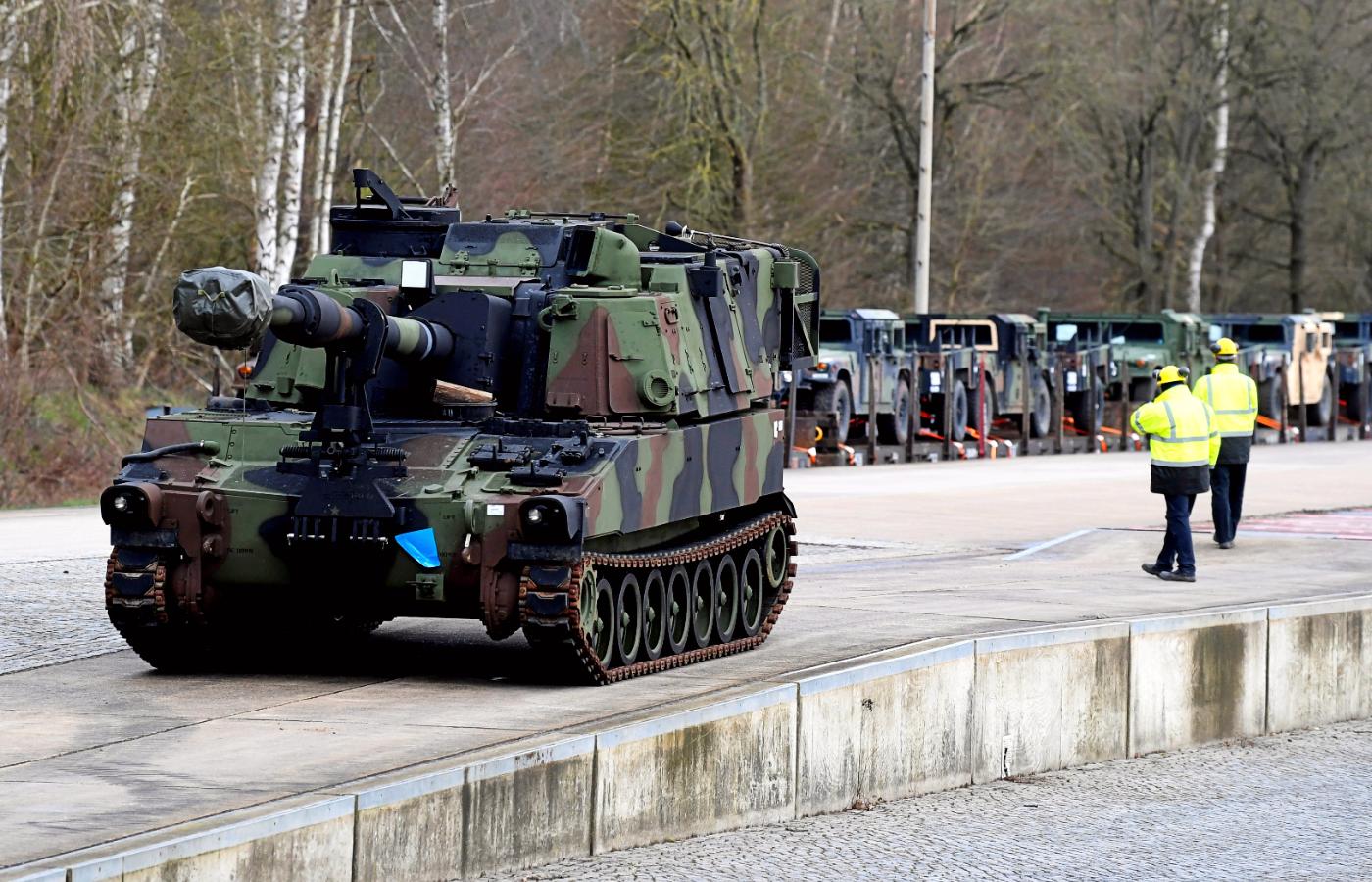Amerykańskie czołgi podczas ćwiczeń Defender Europe 20 w Niemczech