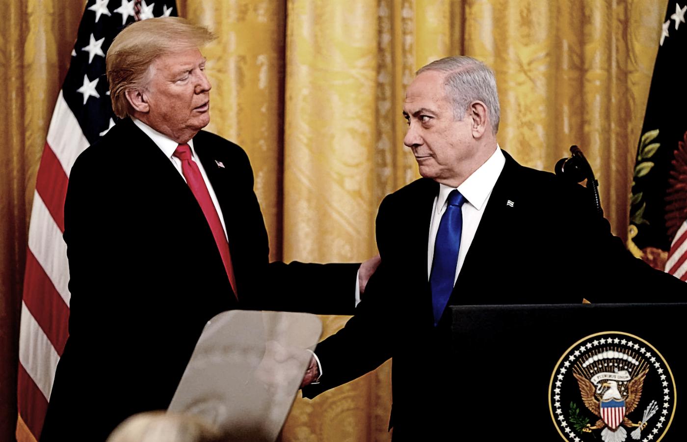 Donald Trump i Beniamin Netanjahu w Białym Domu