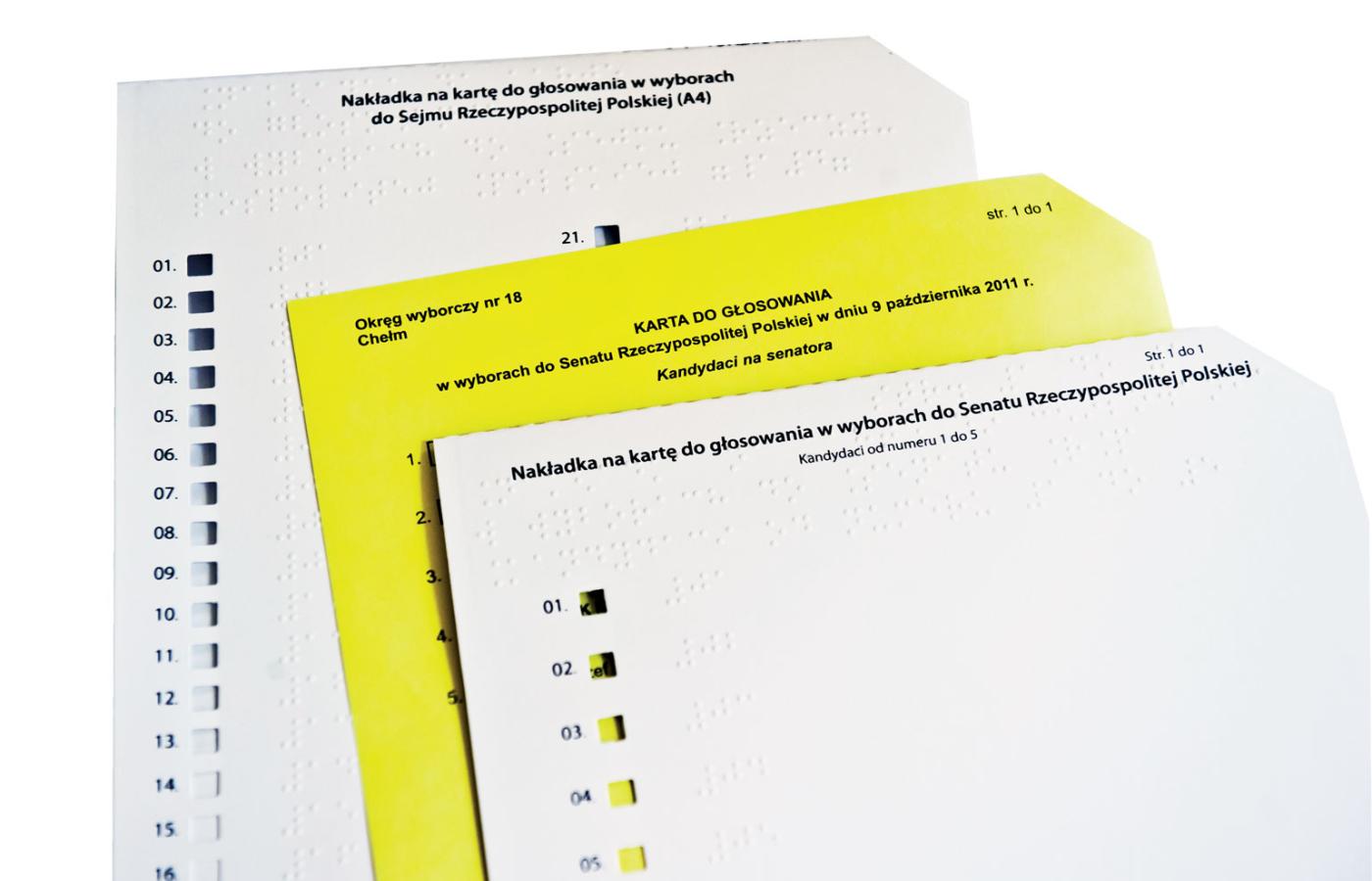 W sierpniu tego roku posłowie uchwalili nowelizację Kodeksu wyborczego i wykreślili z niego zapis o tym, że niewidomi muszą poprosić o tę nakładkę.