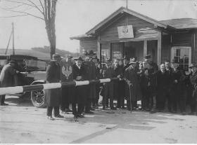 Kolibki. Posterunek Straży Granicznej na granicy Polski i Wolnego Miasta Gdańska.