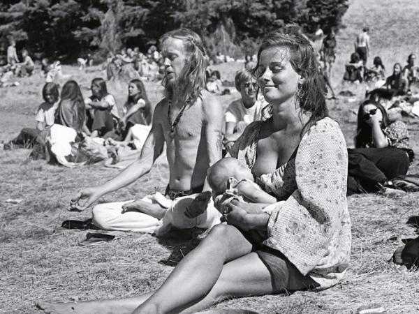 Cotygodniowy piknik hipisów Monday Night Class w San Francisco, 1969 r.