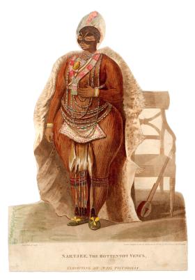 Saartije Baartman zwana Hotentocką Wenus, ilustracja z poczatku XIX w.