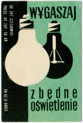 Pouczenie zamieszczane na pudełkach zapałek, lata 60.